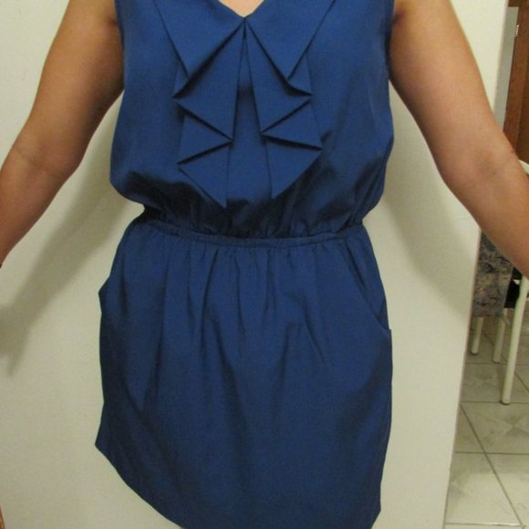 Blue Women's Dress with Ruffles Size Small/Medium - Picture 4 of 5